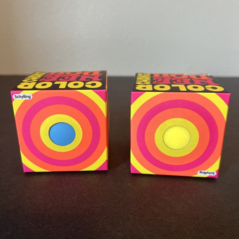 Schylling Needoh Color Change Squeeze Toy Stress Ball Lot Of 2 (Blue & Yellow)